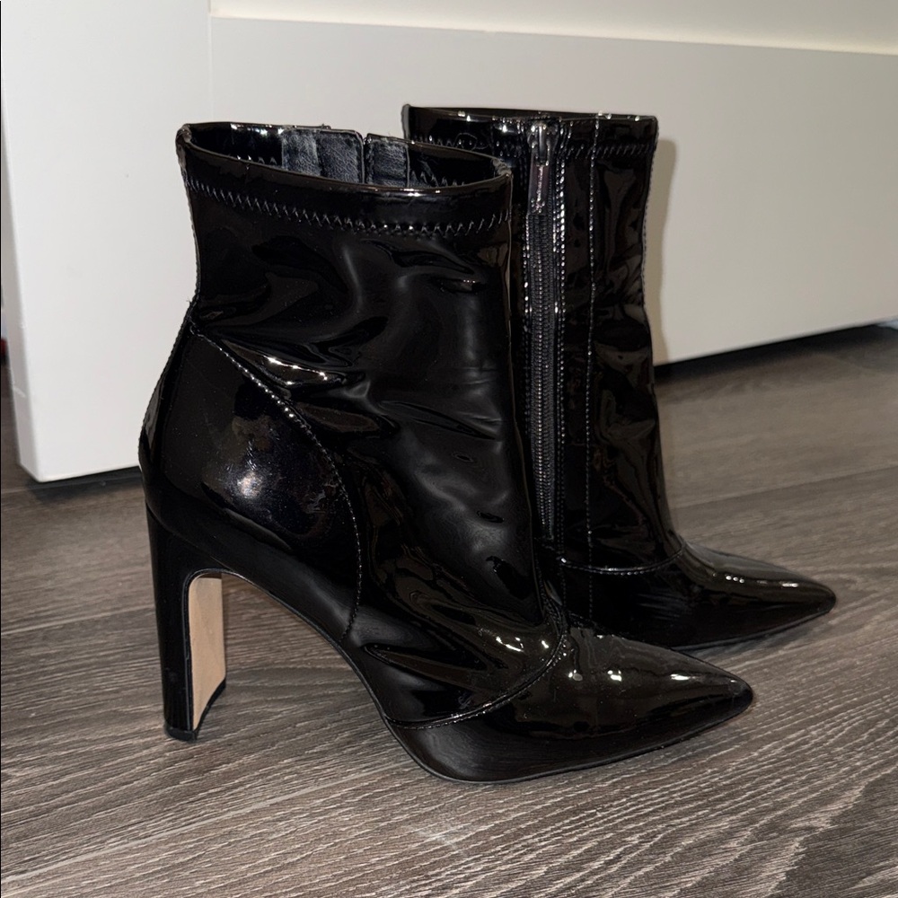 Black Patent Leather Ankle Boots- Jessica Simpson 8.5